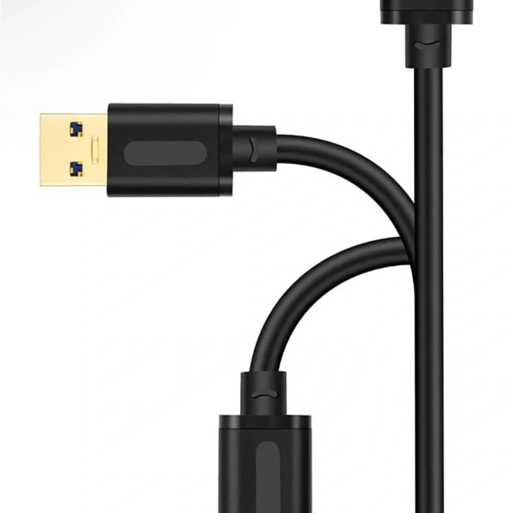 2 USB 3.0 Male to Male Cable Gold High Speed Data Transfer Laptop Cooler 3ft 1ft